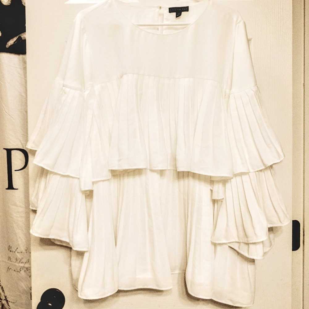 Lane Bryant Pleated Ruffle Blouse Size 20